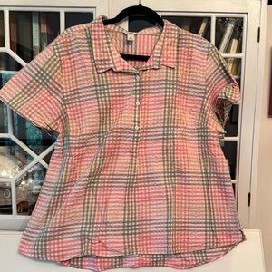L.L. Bean Women Seersucker popover top